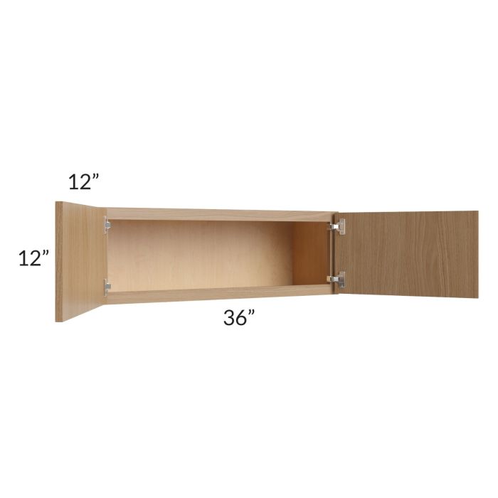 RTA Township Rift Oak 36" x 12" Wall Cabinet - Finished Left Side