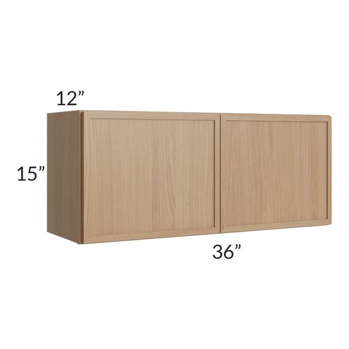 RTA Township Rift Oak 36" x 15" Wall Cabinet - Finished Right Side