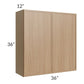 RTA Township Rift Oak 36" x 36" Wall Cabinet with 1 Decorative End Panel - Finished Left and Right Side