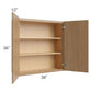RTA Township Rift Oak 36" x 36" Wall Cabinet with 1 Decorative End Panel - Finished Left and Right Side