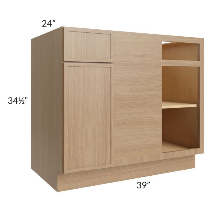 RTA Township Rift Oak 39" Blind Corner Base Cabinet