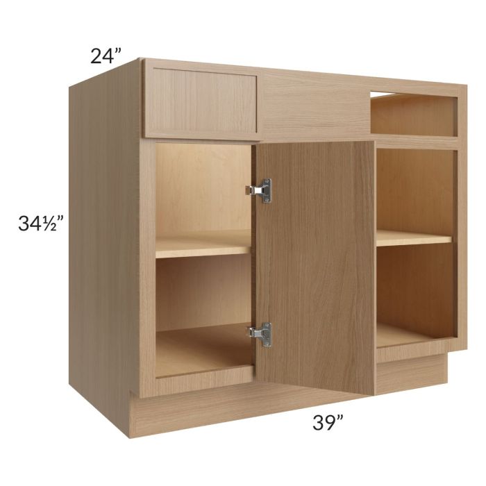 RTA Township Rift Oak 39" Blind Corner Base Cabinet