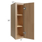 RTA Township Rift Oak 9" x 30" Wall Cabinet with 2 Decorative End Panels - Finished Left Side