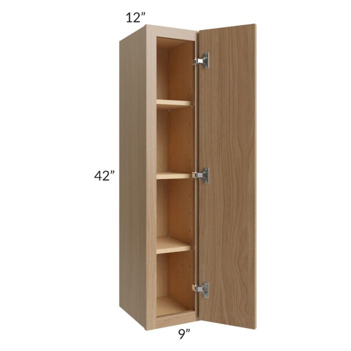 RTA Township Rift Oak 9" x 42" Wall Cabinet - Finished Right Side