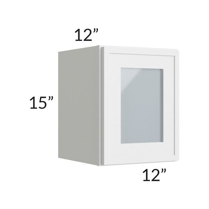 RTA Township White 12" x 15" Wall Glass Door Cabinet