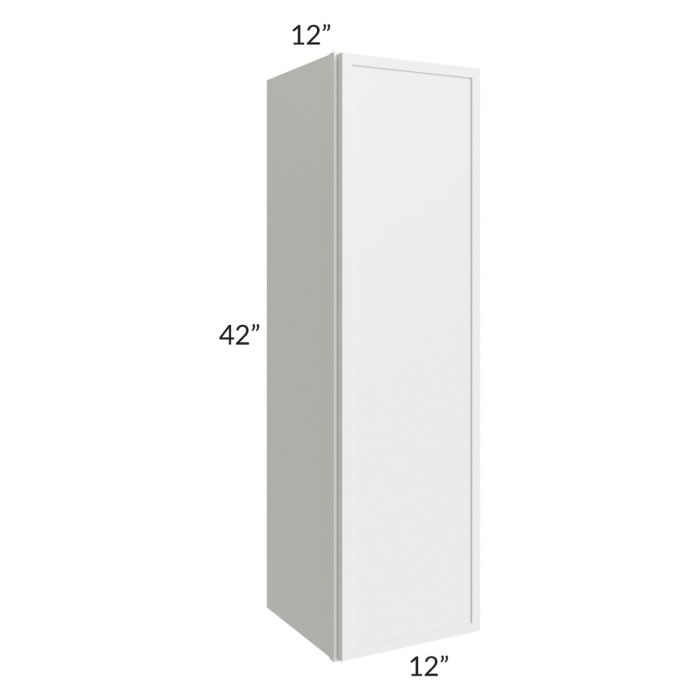 RTA Township White 12" x 42" Wall Cabinet with 1 Decorative END Panel