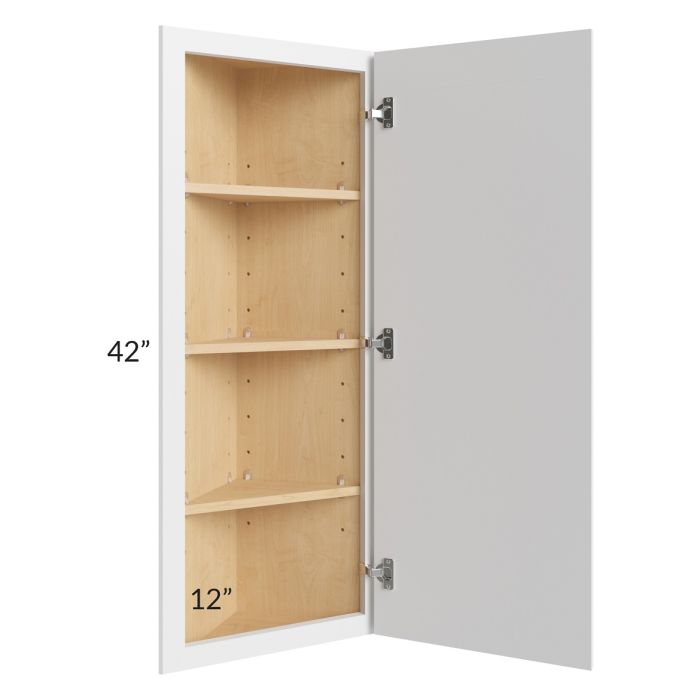 RTA Township White 12" x 42" Wall End Angle Cabinet