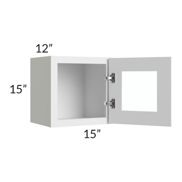 RTA Township White 15" x 15" Wall Glass Door Cabinet