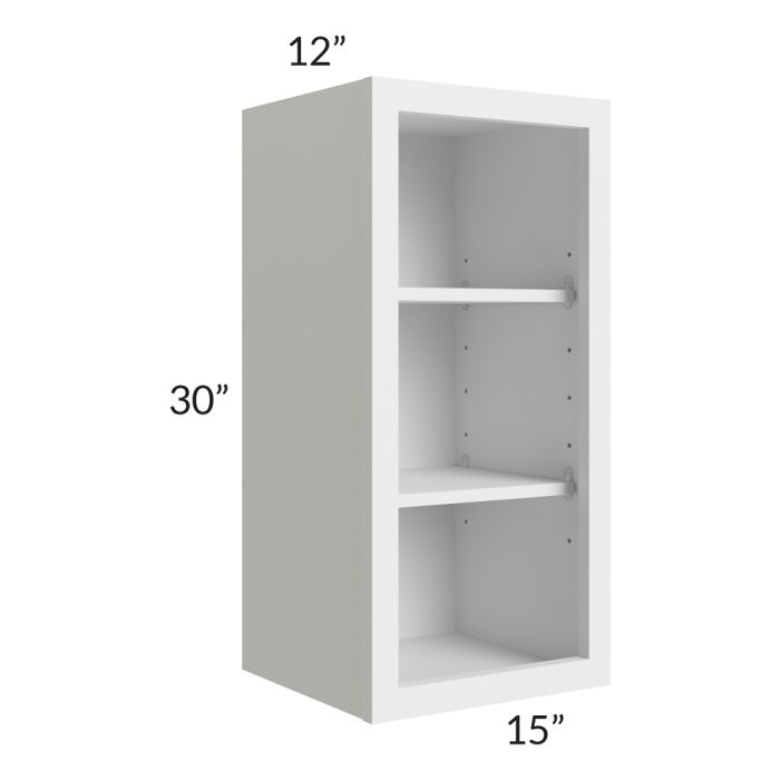 RTA Township White 15" x 30" Wall Open Cabinet with 2 Decorative END Panels