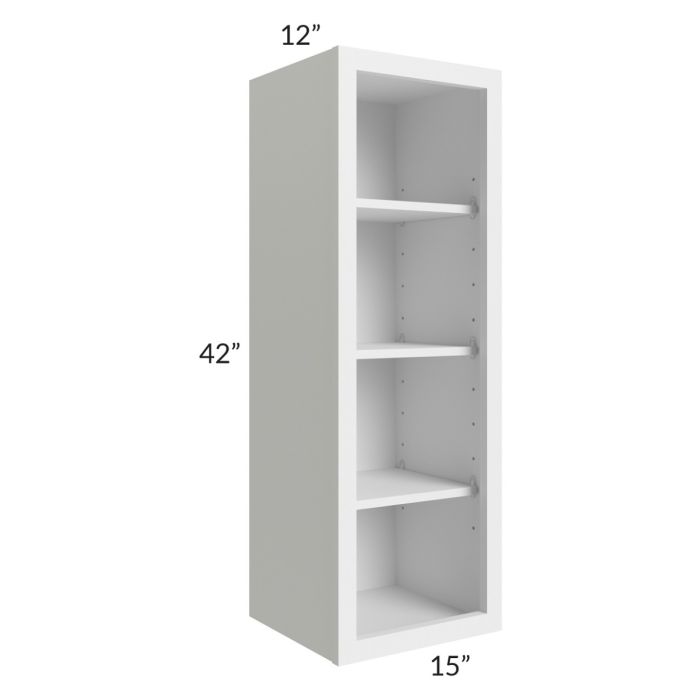 RTA Township White 15" x 42" Wall Open Cabinet