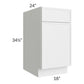 RTA Township White 18" Base Cabinet with 2 Roll Out Trays