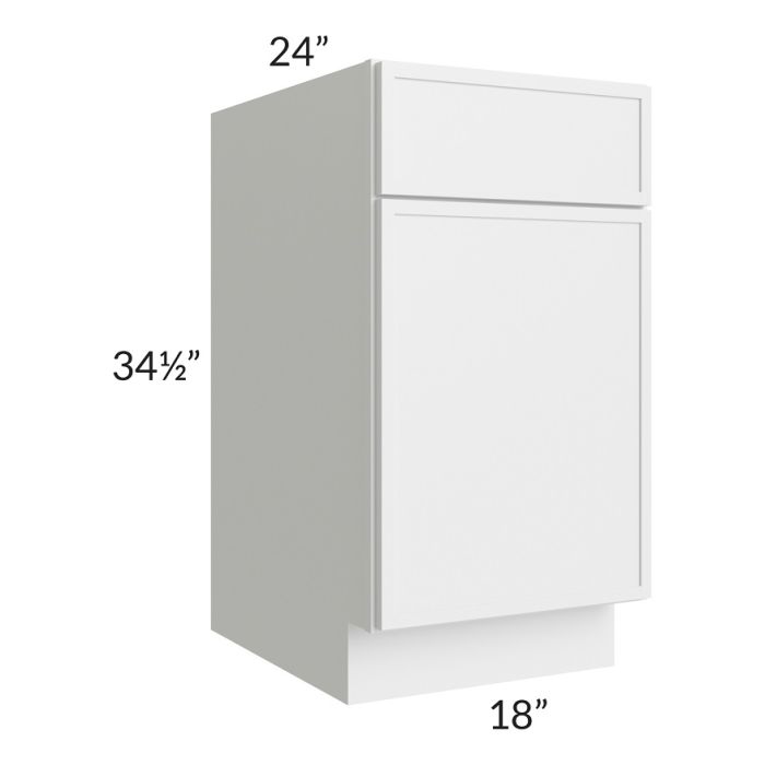 RTA Township White 18" Base Cabinet with 2 Roll Out Trays