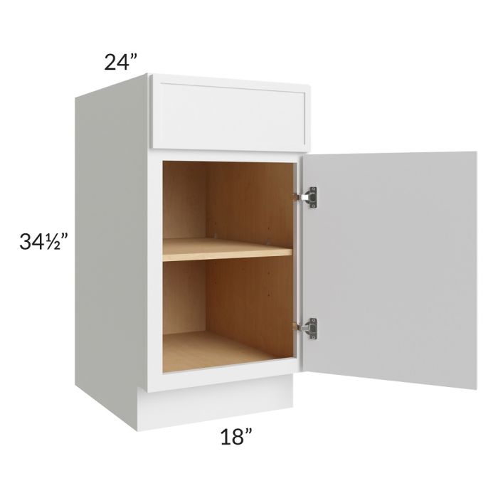 RTA Township White 18" Base Cabinet with 2 Roll Out Trays