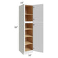 RTA Township White 18" x 84" Wall Pantry Cabinet with 1 Decorative End Panel and 3 Roll Out Trays