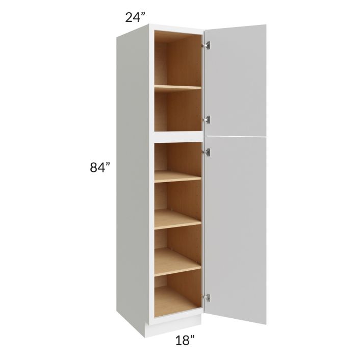 RTA Township White 18" x 84" Wall Pantry Cabinet with 1 Decorative End Panel