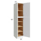 RTA Township White 18" x 90" Wall Pantry Cabinet with 1 Decorative End Panel and 1 Roll Out Tray