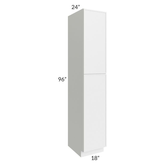 RTA Township White 18" x 96" Wall Pantry Cabinet with 2 Decorative End Panels and 3 Roll Out Trays