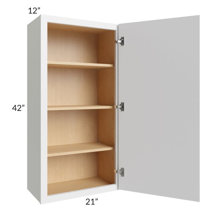 RTA Township White 21" x 42" Wall Cabinet with 1 Decorative END Panel
