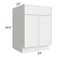 RTA Township White 24" Base Cabinet with 2 Decorative END Panels