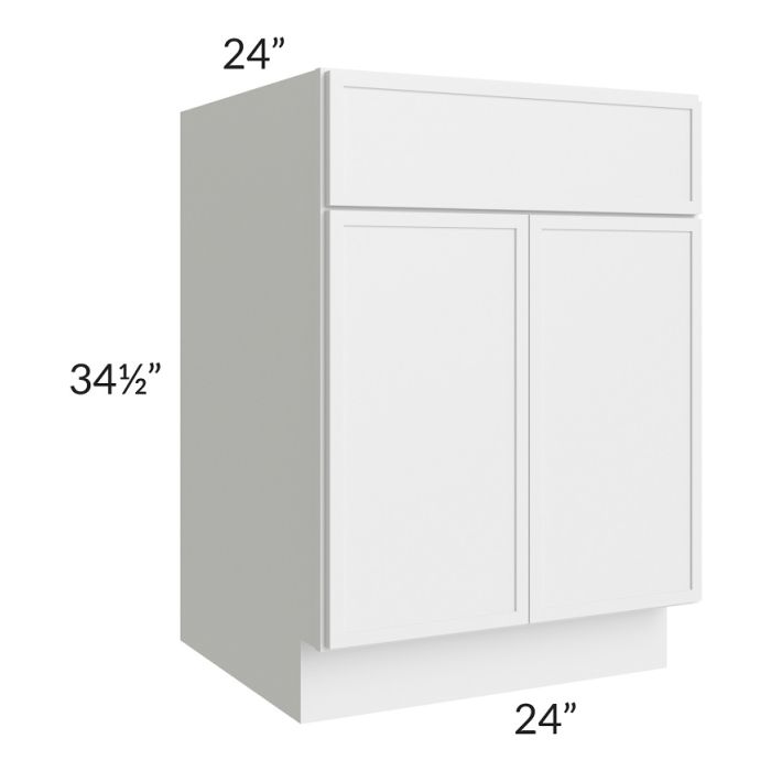 RTA Township White 24" Sink Base Cabinet with 2 Decorative END Panels