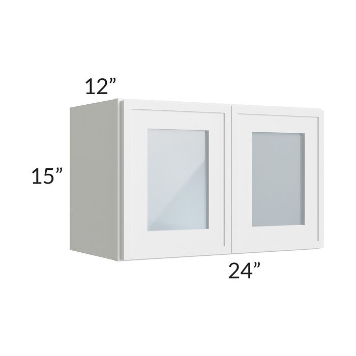 RTA Township White 24" x 15" Wall Glass Door Cabinet