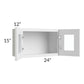 RTA Township White 24" x 15" Wall Glass Door Cabinet