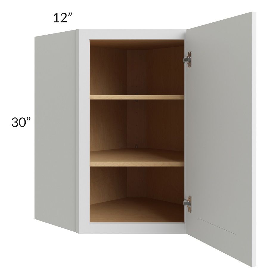 RTA Township White 24" x 30" Diagonal Corner Wall Cabinet with 1 Decorative END Panel