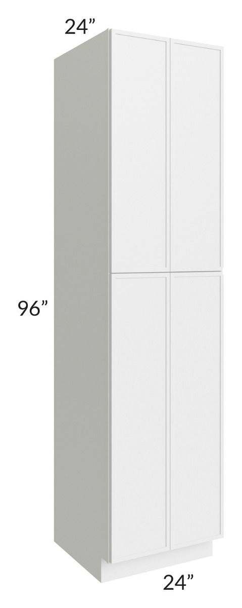 RTA Township White 24" x 96" Wall Pantry Cabinet with 1 Roll Out Tray