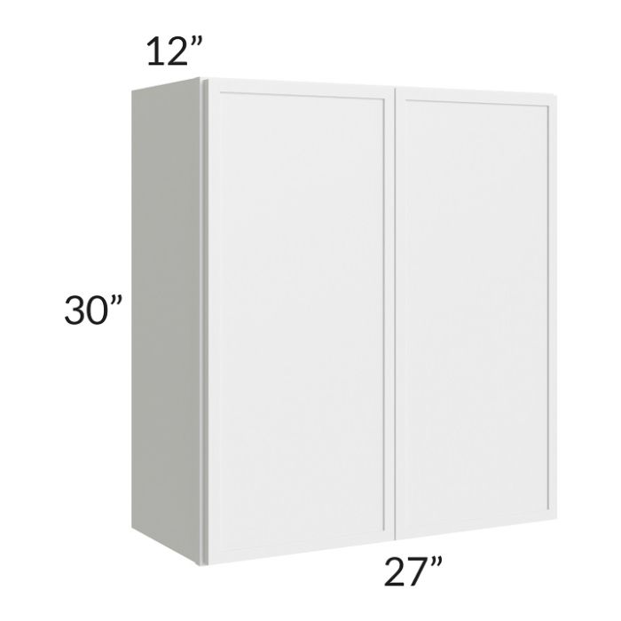 RTA Township White 27" x 30" Wall Cabinet with 1 Decorative END Panel