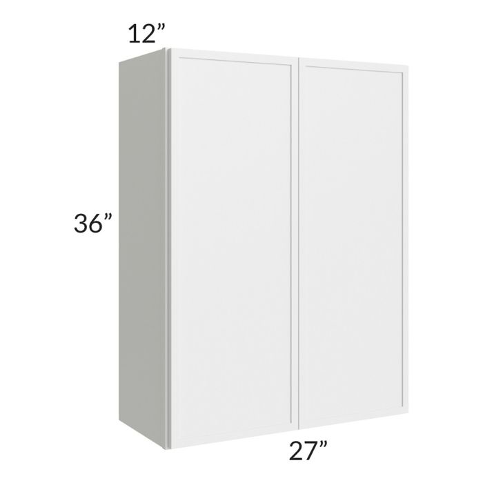 RTA Township White 27" x 36" Wall Cabinet with 1 Decorative END Panel