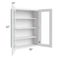 RTA Township White 30" x 42" Wall Glass Door Cabinet with 1 Decorative END Panel