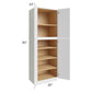 RTA Township White 30" x 90" Wall Pantry Cabinet with 2 Decorative End Panels and 1 Roll Out Tray
