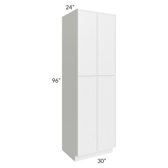 RTA Township White 30" x 96" Wall Pantry Cabinet with 4 Roll Out Trays