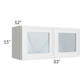 RTA Township White 33" x 15" Wall Glass Door Cabinet