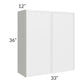 RTA Township White 33" x 36" Wall Cabinet with 2 Decorative END Panels