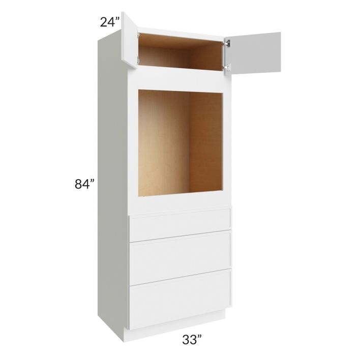 RTA Township White 33" x 84" Universal Oven Cabinet with 1 Decorative End Panel