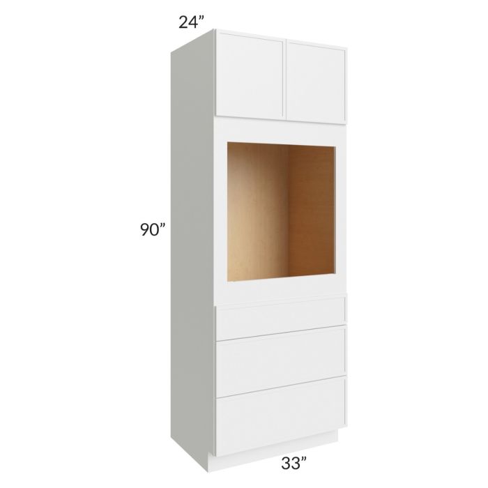 RTA Township White 33" x 90" Universal Oven Cabinet with 2 Decorative End Panels