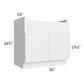 RTA Township White 36" Farm Sink Base Cabinet with 1 Decorative END Panel