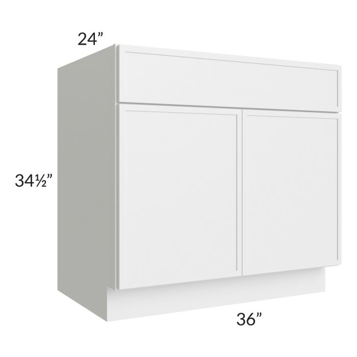 RTA Township White 36" Sink Base Cabinet with 1 Decorative END Panel