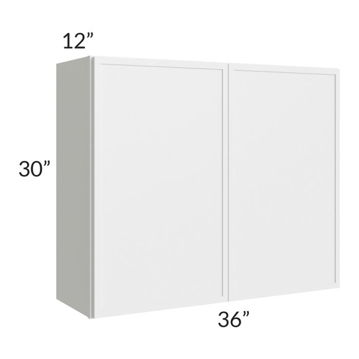 RTA Township White 36" x 30" Wall Cabinet with 1 Decorative END Panel