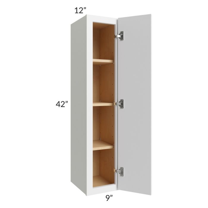 RTA Township White 9" x 42" Wall Cabinet with 1 Decorative END Panel