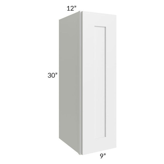 RTA Vail White Shaker 09" x 30" Wall Cabinet with 2 Decorative End Panels