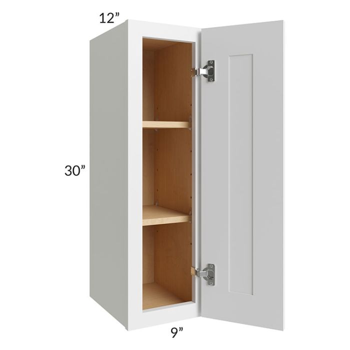 RTA Vail White Shaker 09" x 30" Wall Cabinet with 2 Decorative End Panels