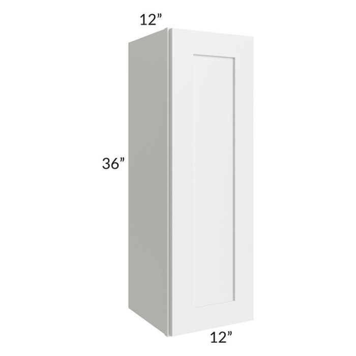 RTA Vail White Shaker 12" x 36" Wall Cabinet with 1 Decorative End Panel