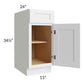 RTA Vail White Shaker 15" Base Cabinet with 1 Roll Out Tray