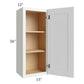 RTA Vail White Shaker 15" x 36" Wall Cabinet with 1 Decorative End Panel and Glass Door