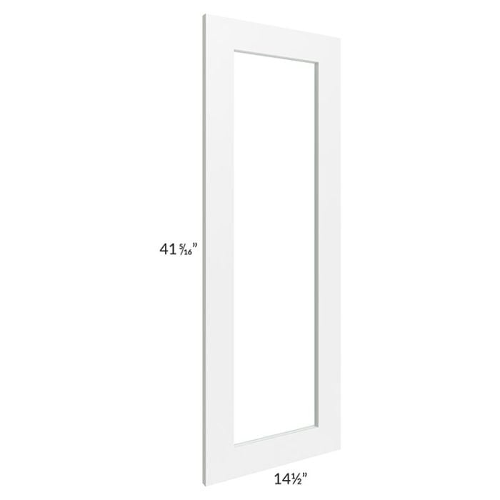 RTA Vail White Shaker 15" x 42" Glass Door Only with Glass Included