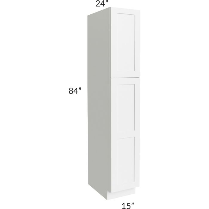 RTA Vail White Shaker 15" x 84" Wall Pantry with 4 Roll Out Trays