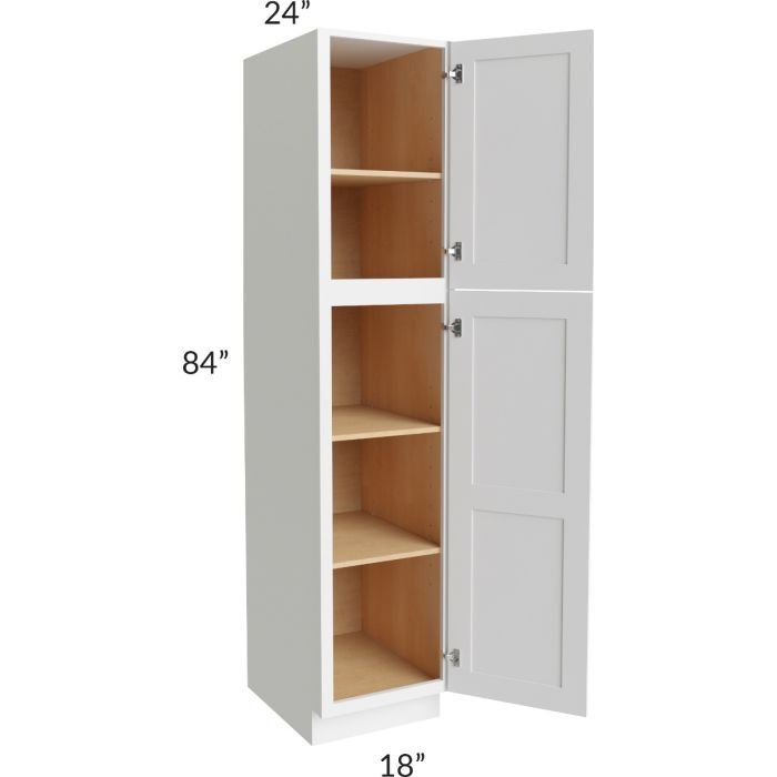 RTA Vail White Shaker 18" x 84" Wall Pantry with 3 Roll Out Trays