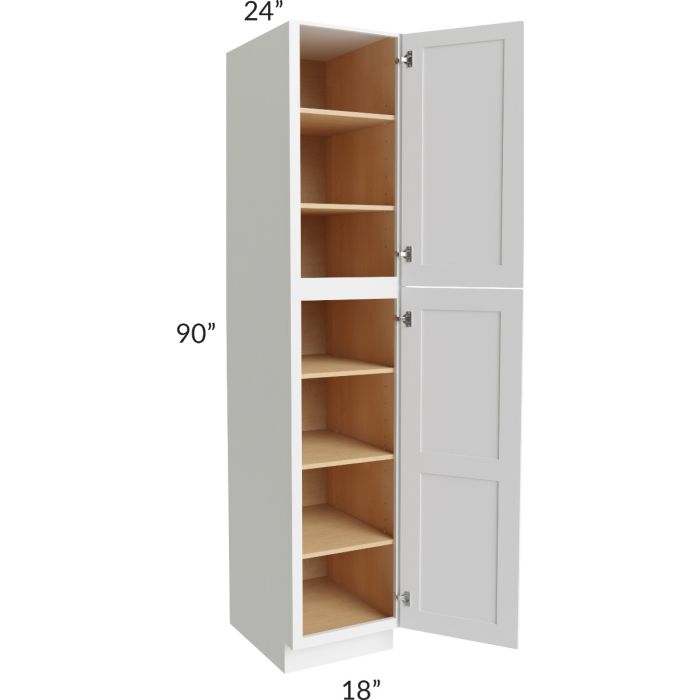 RTA Vail White Shaker 18" x 90" Wall Pantry with 3 Roll Out Trays